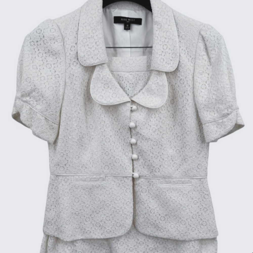 Nine West Cream Lace Skirt Set